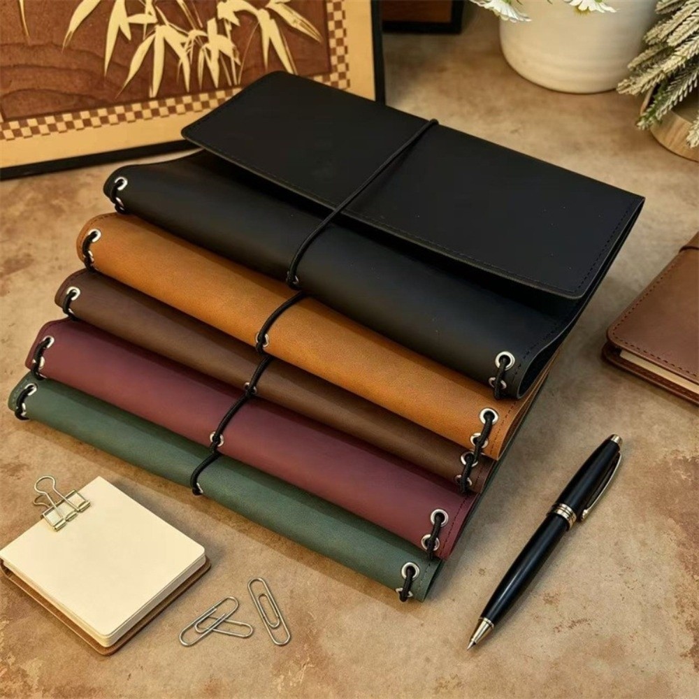 Vintage Leather Journal Notebook - Refillable Notebook Organizer Loose Leaf Compact