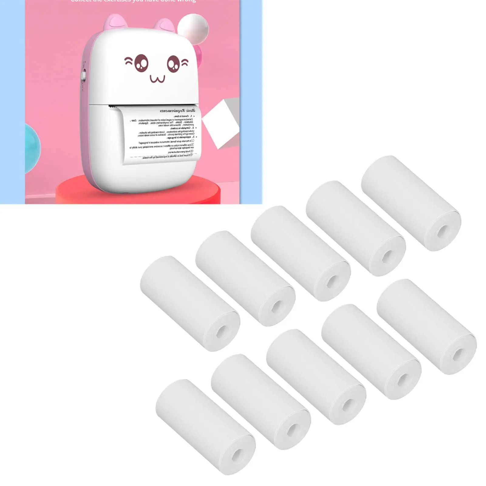 Mini Pocket Thermal Printer Paper Roll - 10Pcs Mini Printer Paper, 57 x