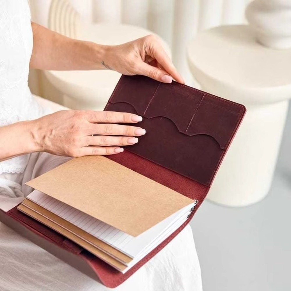 Refillable Notebook Organizer  - Vintage Leather Journal Notebook 评论和价格