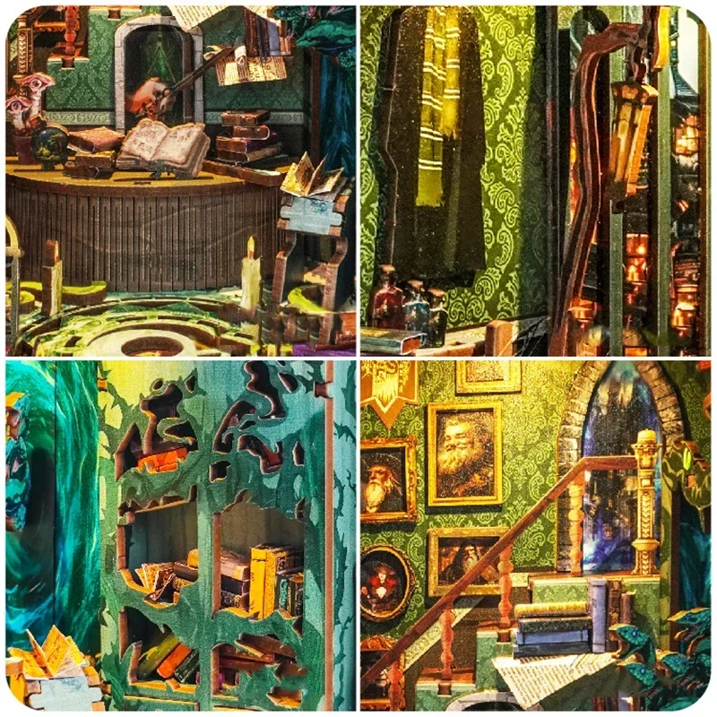 Miniature Model Kits DIY Woode - Diy Wooden Book Nook Kit Shelf Insert 评论和价格