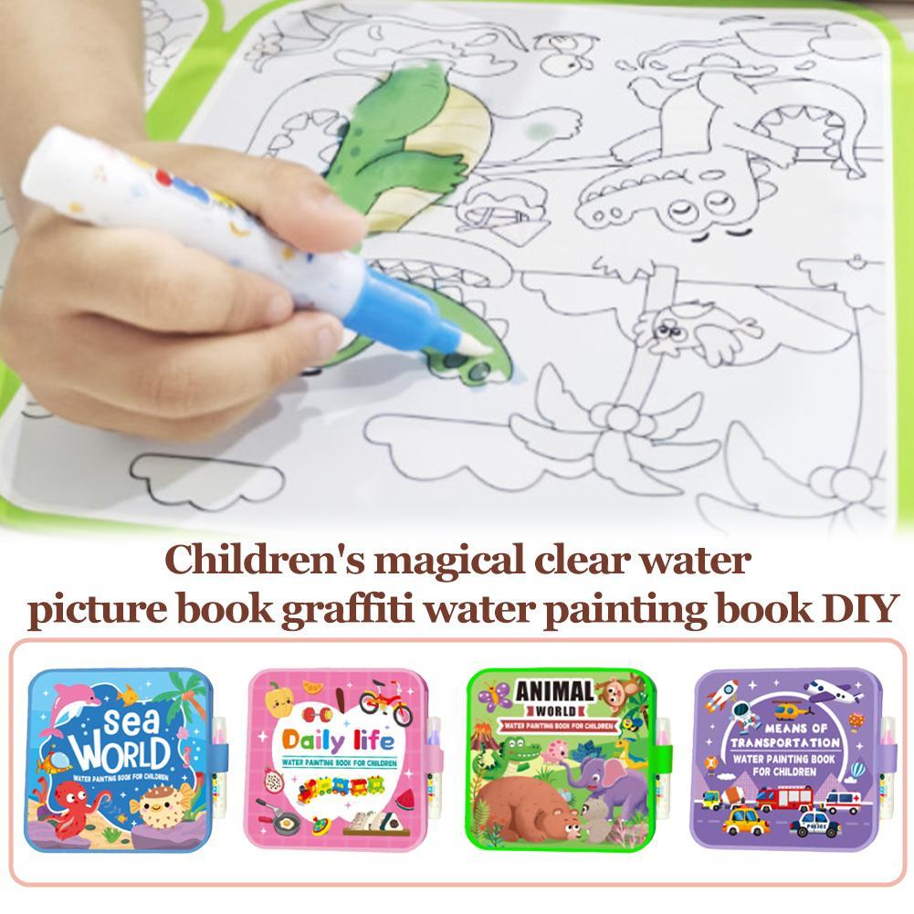 Magic Water Drawing Book DIY D - Reusable Water Magic Coloring Book 评论和价格
